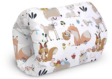 Amilian Baby klein Stillkissen mit Füllung; Kissen; Stillmuff, Muff: ca. 22 x 20 cm, für Unterwegs; Arm Tunnel; Armkissen, beim Stillen; Breastfeeding Pillow, Fläschchen, Märchentiere