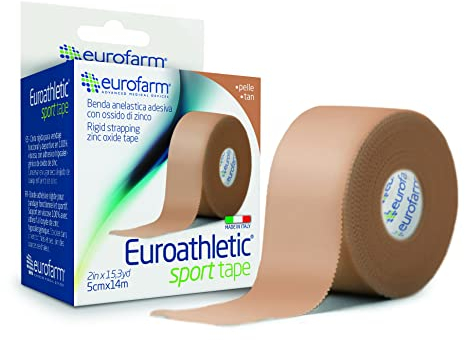 Euroathletic Sport Tape(cm 5 x m 14) Sporttape Hautfarbe, Wasserfest, leicht abreißbar, für alle Sportarten