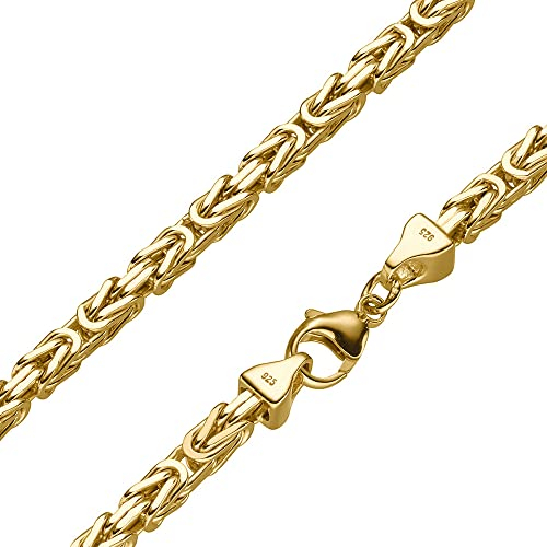 SchmuckForever Vergoldete 5mm Königskette 925 Silber massiv - Länge Wählbar - Gold Vergoldet - Collier Halskette oder Armband (24)