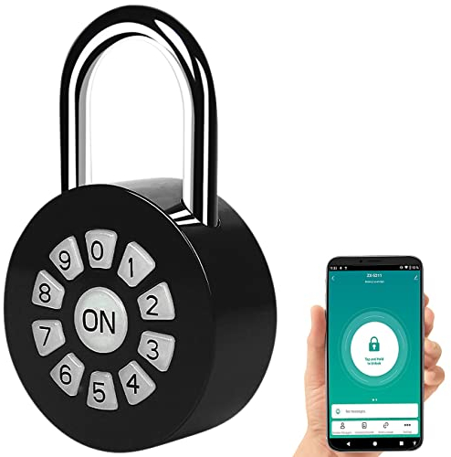 Xcase Spind Vorhängeschloss: 4er Metall-Vorhängeschloss mit Zahlencode und App, Bluetooth, IP65 (elektronisch, BT-Schloss, Code)