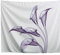 A.Monamour Wandteppich Die Calla-Lilie X-Ray Lila Blume Auf Weißem Hintergrund Stoff Tuch Tapisserie Wandbehang Wanddeko Wandkunst Wandbilder Wandtuch für Wohnzimmer Schlafzimmer 102x153cm