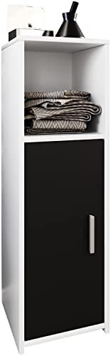 VCM Holz Midischrank Maße: H. 95 x B. 30 x T. 30 cm | 1 Drehtür und 1 offenes Fach - Zalo L