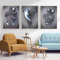 3D Metallfigur Statue Kunst Liebe Herz Kuss Bilder Wandkunst Wohnzimmer Wanddekoration - Ohne Rahmen (Poster-01,50X70cm*3)