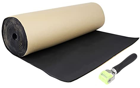 QUARKZMAN Mousse Isolation Phonique Voiture Isolant Thermique Capot Moteur 3mm Isolante 100x100cm (Rouleau)