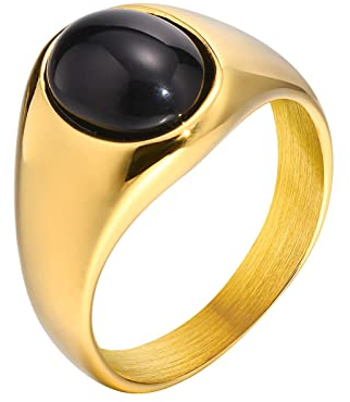 Epinki Edelstahl Freundschaftsringe Frauen, Poliert Oval Karneol Hochzeitsring, Gold Partnerringe Freundschaftsringe für Damen Mutter, Größe 57 (18.1)