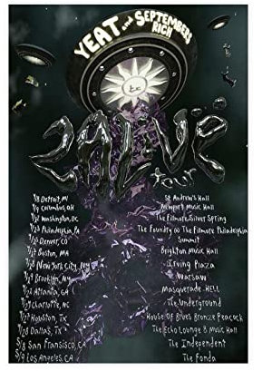 ZAPORA Exklusive Art Rapper Yeat Music Cover 2 Alive Poster 2 Leinwand Poster Schlafzimmer Dekor Sport Landschaft Büro Zimmer Dekor Geschenk ungerahmt 30 x 45 cm