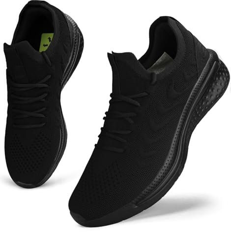 Giniros Zapatillas Mujer Zapatillas Running Deportivas Mujer Zapatos Bambas Casual Tenis de Mujer Jogging Caminar Gimnasio Atlético Fitness Moda Slip-ins Sneaker Transpirable Cómodo Deporte Negro 36EU