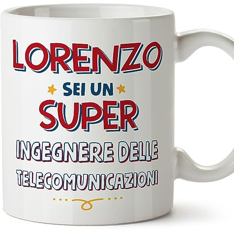 MUGFFINS Tazas Personalizadas para TELECO hombre - En Italiano - Sei Super - 11 oz / 330 ml - Regalo Personalizable original y divertido