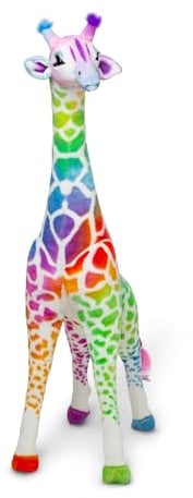 Melissa & Doug Lebensechte Regenbogen-Giraffe aus Plüsch