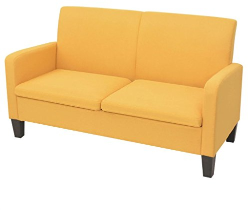 GuyAna 2-Sitzersofa 135 x 65 x76 cm Gelb Kleine Sofas FüR Kleine RäUme Lounge Sofa Outdoor 2 Sitzer Sofa Zweisitzer