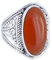 mantraroma Damen Ring Silber mit Stein Karneol Edelstein orange ausgefallen verspielt (MRG-083-16-(66))