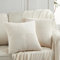FDTERN 2er Set Creme Beige Kordsamt Kissenbezug 55x55 Weich Dekorative Kissenbezüge Kissenhülle Dekokissenbezug Sofakissen Dekokissen Boho Deko für Sofa Schlafzimmer Wohnzimmer Bett