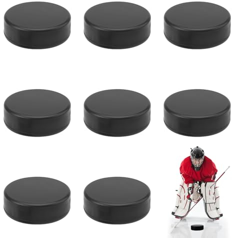 BRISKORE 8 Stück Eishockey Pucks, Sporthockey Puck Hockey Spiel Trainings Pucks Gummi Trainingspucks Leicht Schaumstoff Hockey Pucks für Übung und Klassisches Training Eishockey Ice Hockey Pop Puck