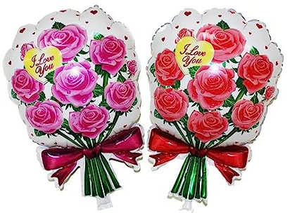 Amosfun palloncini Rose Palloncino fiori mazzo rosso