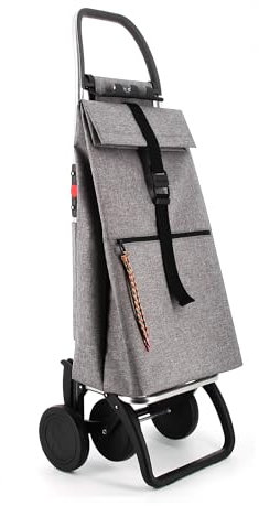 Klappbarer Einkaufstrolley Rolser Big Tweed 4 Räder - Grau