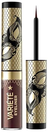 Eveline Cosmetics Variété Langhaftiger Farbiger Eyeliner - Wasserfest, Wischfest & Schnell Trocknend mit Pinselapplikator - 24-Stunden-Halt in 4 Schimmernden Farbtönen
