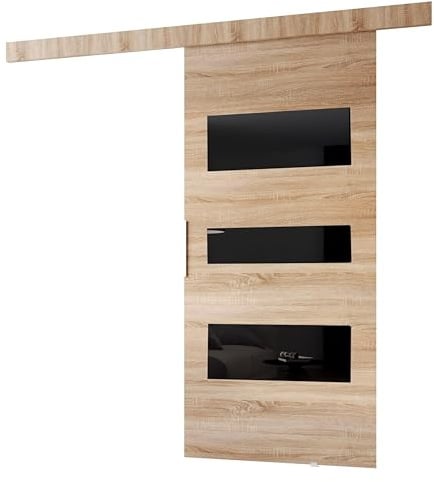 MINIO go for it - Schiebetür Komplettset CLEAN C, 106 cm Breit, Schiebetüren, Wandmontage, Schiebetürsystem, Zimmertüren - Sonoma Eiche