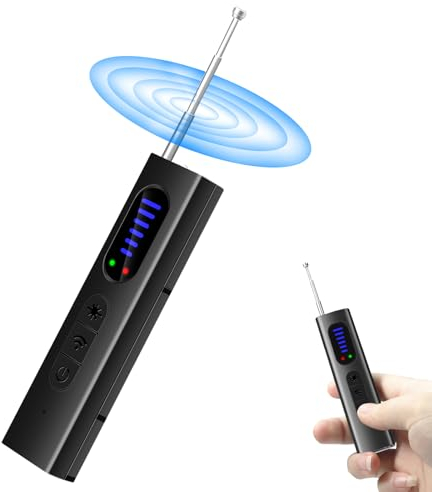 TANGMI Detector de Cámaras y Micrófonos Ocultos, Cámara Espía Oculta Detector con Detección de Campo Magnético y Alarma Antirrobo, Cambio de Modo Dual del Cámara Oculta Detector
