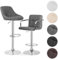MIADOMODO® Barhocker - 2er Set, Höhenverstellbar, Rückenlehne, Fußstütze, Drehbar 360°, Stahl, Kunstleder, Gepolstert, mit/ohne Armlehne - Barstuhl, Tresenhocker, Küchenstühle (Grau, Modell 1)