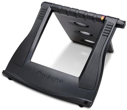 Kensington K52805EU - Soporte para Portátil Easy Riser EQ con Sistema de Ventilación, Ajustable, Antideslizante y Plegable, Portátiles de 12''-17'', 50% de Material Reciclado Post-Consumo
