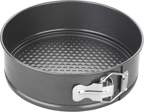 Springform Cake Tin with Loose Base, Non-Stick Carbon Steel Baking Tins Round Cake Pan, Leak-Proof Cake Pans for Baking Cheesecakes (8 Inch)