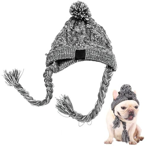 ACTOYS Cappello per Cani Piccoli Medio Grandi, Berretto Invernale, Cappellino Bulldog Francese (L)