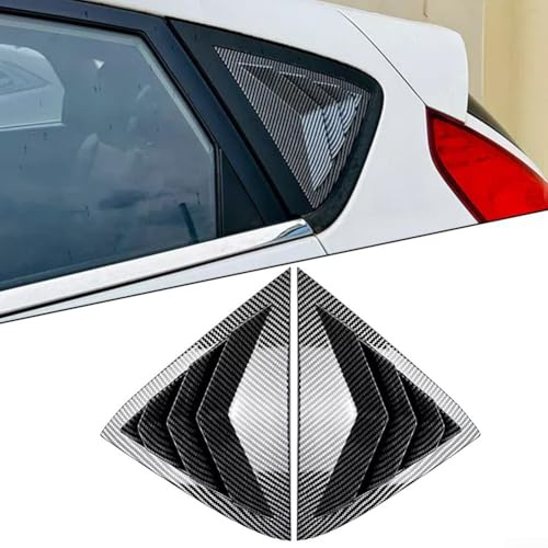 ReachMall Adesivo nero con veneziane per auto, trim per persiana a lamelle per vetro della portiera posteriore laterale, decorazione per finestrino triangolare dell'auto per Ford Fiesta MK7 7.5 2008
