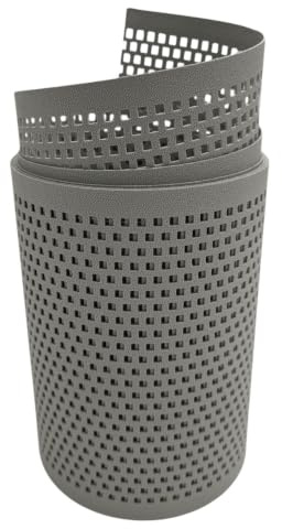 zaun|zu® Premium Sichtschutzstreifen GELOCHT | genarbte Oberfläche | Quadrat Lochmuster | PP für Doppelstabmatten | Sichtschutz Rolle | Polypropylen | Zaunblende | Made in Germany Steingrau 2,55m