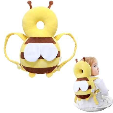 Mikiuly Baby Kopfschutz, Baby Kopfschutz Rucksack, Fallschutz Baby Kopf, Head Protector Backpack, zum Kleinkinder Krabbeln und Laufen Lernen, Biene