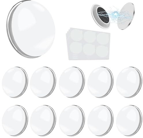 10Pcs White Magnetic Shower Curtain Weights, Never Rust Strong Shower Curtain Magnets, Outdoor Curtain Liner Magnets with Rustproof Stickers, Waterproof Heavy Duty Curtain Weights Clip for Tablecloths