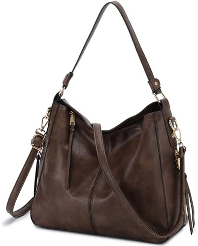 VX VONXURY Handtaschen Damen, Vegan Leder Schultertasche Mittelgroß Hobo Taschen Shopper Geldbörse