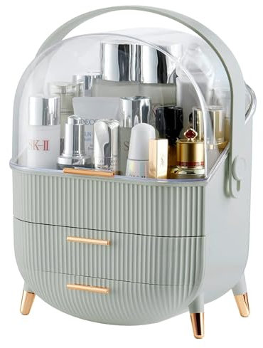 Neo Mint Green Three Layer Cosmetic Makeup Vanity Beauty Storage Organiser Skincare Display Box Case Holder