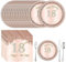 APOMOONS Decoration for 18th Birthday Girls, 16 Paper Plates and 20 Napkins, 18th Birthday Decoration, 18th Birthday Girls, Napkins Birthday Girls, 16.5 cm Napkins, Pink, 18 cm Tray for Party