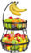 OrderlyGo Thicken Fruit Bowl Basket with Banana Hanger - Durable Detachable Kitchen Countertop Organizer for Fruits, Vegetables, Snacks, Metal Wire Countertop Storage Basket for Kitchen (Black)