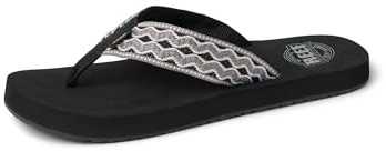 REEF Smoothy Herren Beach Flip Flop, weicher gewebter Riemen aus 100% recyceltem PET, Grau/Grau, 42 EU