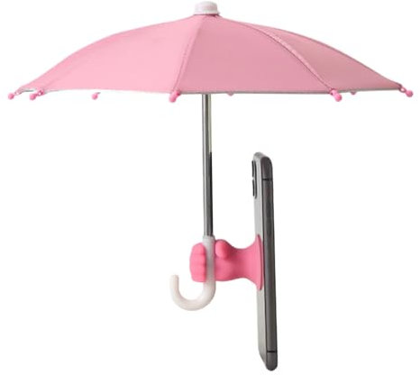 Phone Umbrella, Smartphone UV Protection Shield, Portable Wind-Proof Phone Umbrella with Fist Suction Cup for Beach Bicycles Motorcycle Outdoor Chair Travel