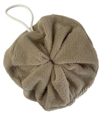 Fleur de douche éponge bambou Lin - éponge bambou ultra douce- certifiée OEKO-TEX- éco-responsable, économique - diamètre 18 centimètre