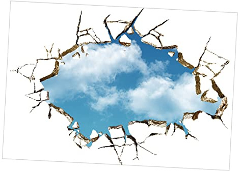 EXHUMKY 3d-wandaufkleber für Wohnzimmer und Decken aus Pvc mit Realistischem Himmel Muster und Wunderschön Gedrucktem Kreativem Design zur Wanddekoration