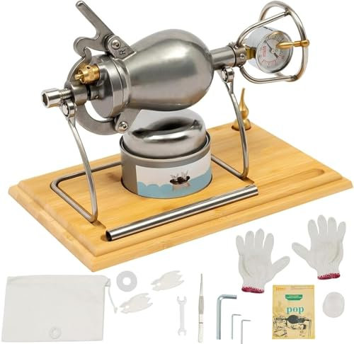Máquina de palomitas de maíz de acero inoxidable 304, máquina de palomitas de maíz vintage china, palomitas de maíz de aire caliente, mini olla de maíz con manómetro para fiestas de reunión familiar