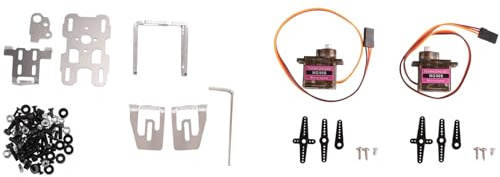 Orolotay 1Set DC 4.8-5V Dual Servo Gimbal Bracket With 2PCS 9G Steering Gear For RC FPV Drone (A)