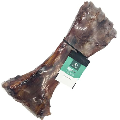 Beef Shin Bone for Large Dogs – Long Lasting Natural Big Dog Bone Chew for Aggressive & Heavy Chewers – Real Smoked Beef Shank with Marrow – Single Ingredient Safe Treat for Power Chewers