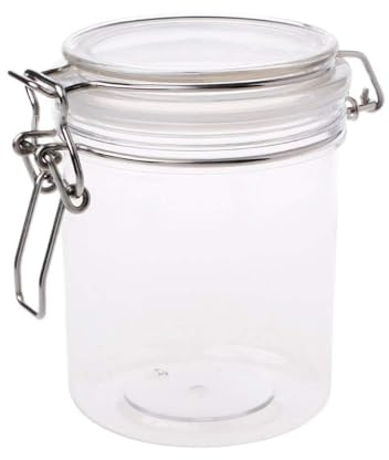 Kadagg 500ML Plastic Round Clip Top Storage Jar With Airtight Seal Lid Kitchen Food Con