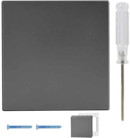 LUCTHY 1 Gang Socket Blanking Plate, Blank Faceplate Cover for Standard UK | Grey wall plate cover for standard UK pattress box. Screwdriver Included, 86x86mm. Covers unused socket or switch