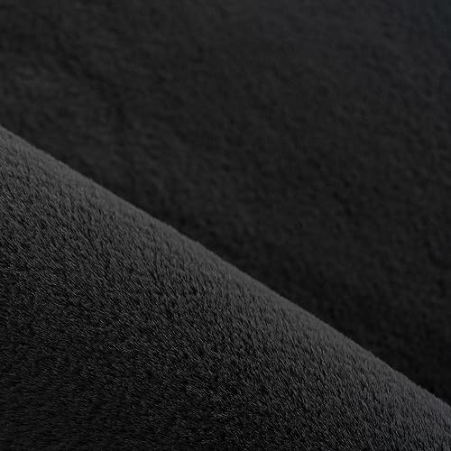 KADIMA DESIGN Designteppich Unifarben Zeitlos Pflegeleicht Praktisch Waschbar Belastbar Strapazierfähig Rund Schwarz 160x160 cm Wohnzimmer Flur Oeko-TEX Zertifiziert | NECKAR