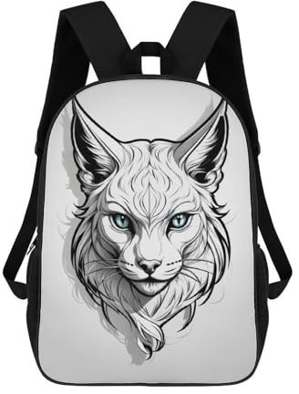 sinyumoney Lynx Head Tribal Rucksack Schulrucksack Wasserabweisender Reiserucksack Computertasche Für Mädchen Jungen Teenager 17inch