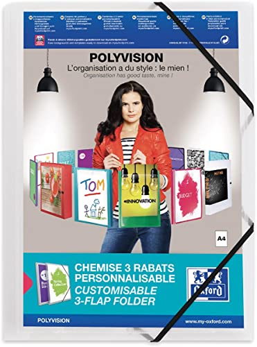 Elba Polyvision elastischer Ordner mit drei Klappen - klar