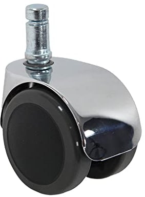 hjh OFFICE 619015 5x Design-Rollen VerChromt für Hartböden 10 mm / 50 mm Büro-Stuhl-Hartbodenrollen