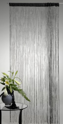 Fadenvorhang Lurex Schwarz 90x250