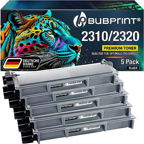 Bubprint 5 Toner kompatibel als Ersatz für Brother TN-2320 TN-2310 für DCP-L2500D DCP-L2520DW HL-L2300D HL-L2340DW HL-L2360DN HL-L2365DW MFC-L2700DN MFC-L2700DW Schwarz