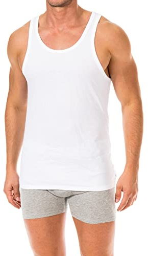 Calvin Klein - Mens Vest Tops Summer - Vest Top - Gym Vest Men - Men Vest 2 Pack of Tank Tops - White - Size L